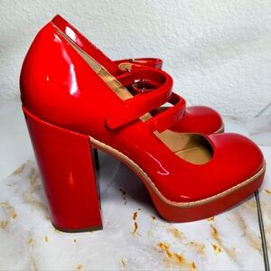 Steve Madden,Patent Mary Jane platform chunky heels